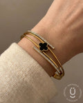 Anti-Tarnish Gold Open Bangle Size Medium