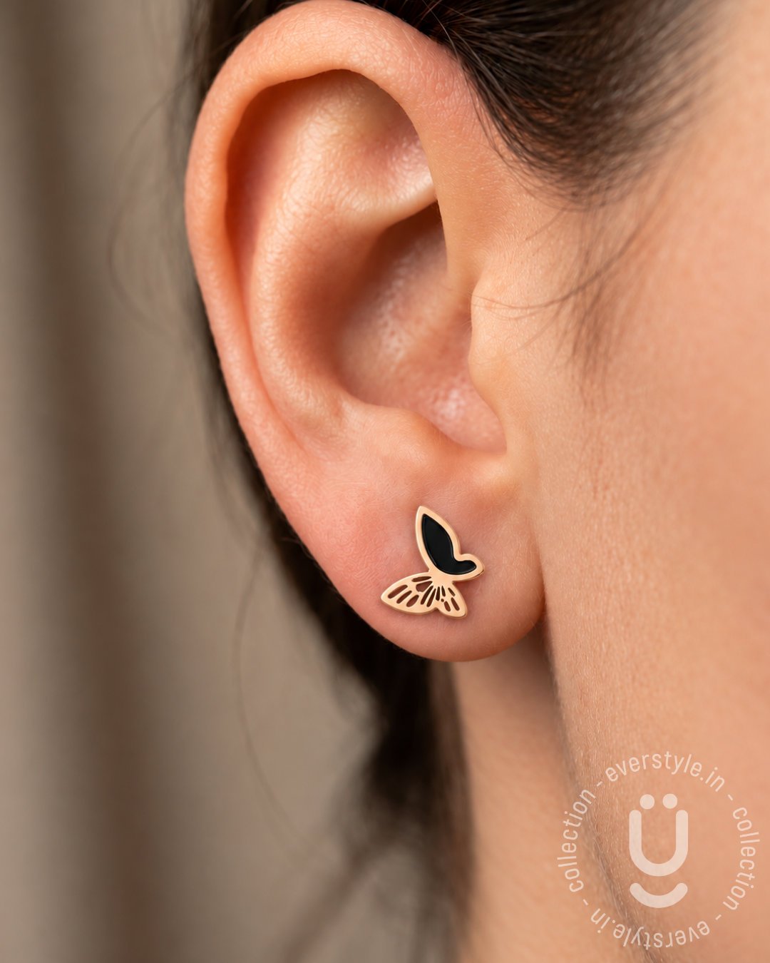 Anti-Tarnish Rose Gold Butterfly Earring
