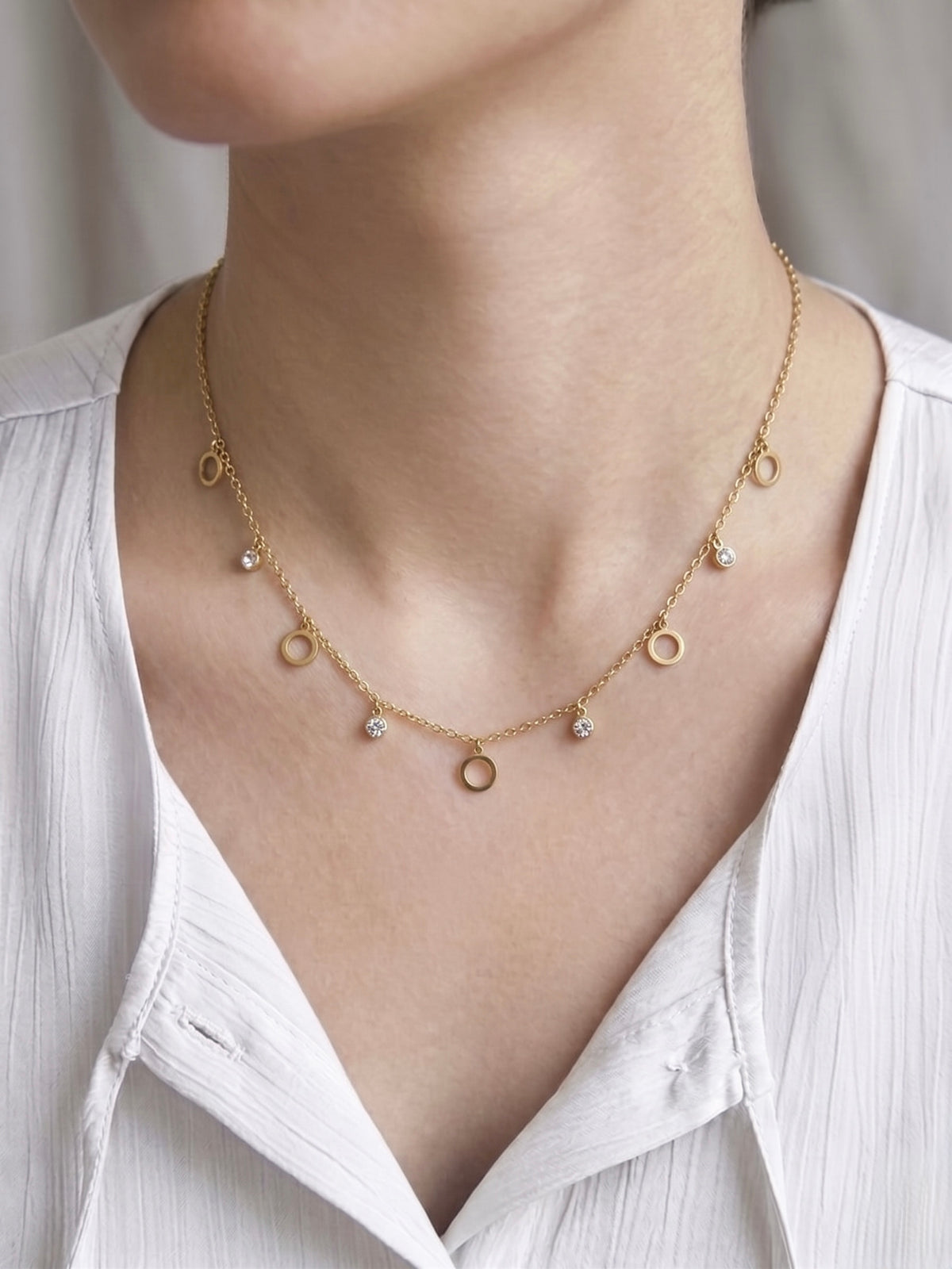 Anti-Tarnish Gold Charms Necklace