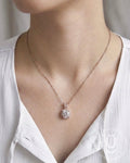 Anti-Tarnish Rose Gold White Stone Necklace
