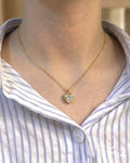 Anti-Tarnish Gold Heart Stone Pendant Necklace