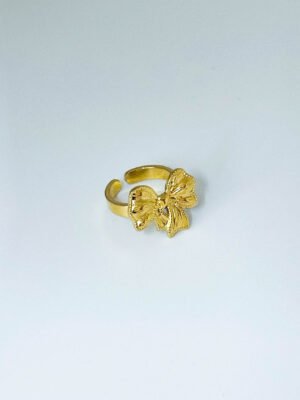 Arco Gold Bow Ring (Adjustable Size)