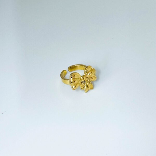 Arco Gold Bow Ring (Adjustable Size)