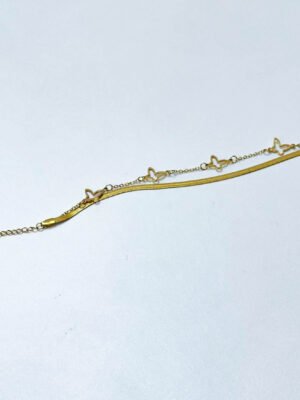 Gold Butterfly Snake Layered Bracelet