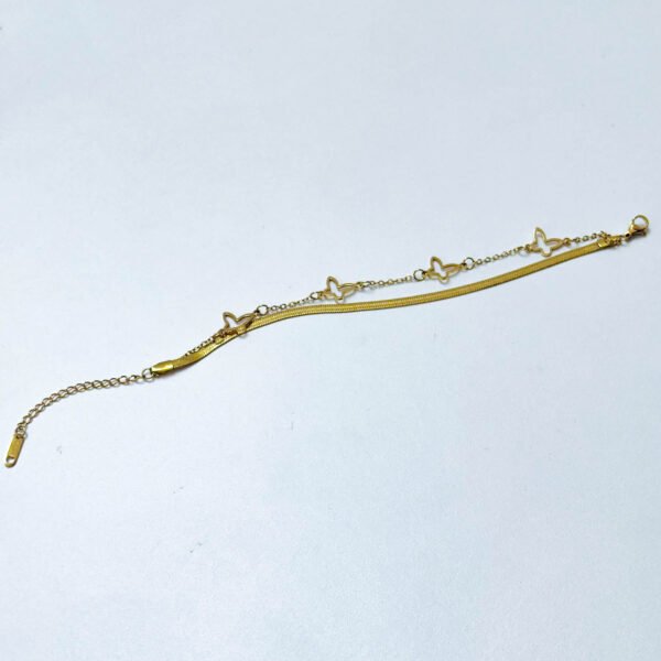 Gold Butterfly Snake Layered Bracelet