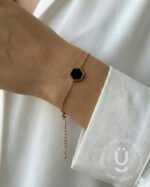 Anti-Tarnish Rose Gold Double Side Black & White Bracelet