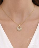 Anti-Tarnish Gold White Stone Necklace