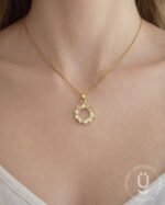 Anti-Tarnish Gold White Stone Necklace