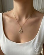 Anti-Tarnish Gold White Stone Necklace