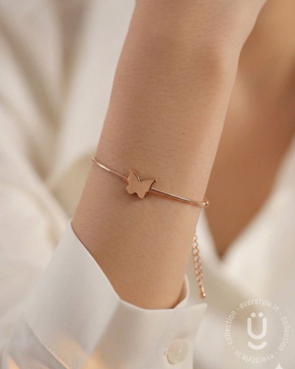 Anti-Tarnish Rose Gold Butterfly Bracelet