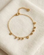 Anti-Tarnish Gold Heart Charm Bracelet