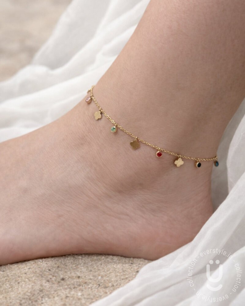 Anti-Tarnish Gold Anklet Pair With Adjustable Size