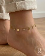 Anti-Tarnish Gold Anklet Pair With Adjustable Size