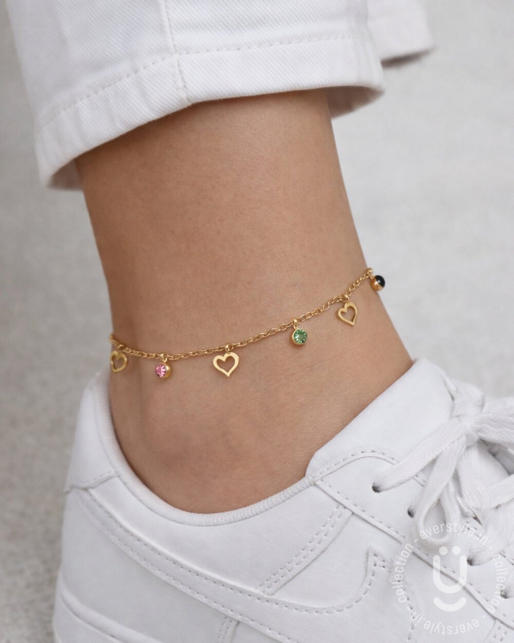 Anti-Tarnish Gold Anklet Pair With Adjustable Size