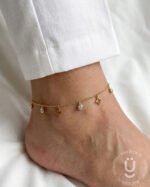 Anti-Tarnish Gold Anklet Pair With Adjustable Size