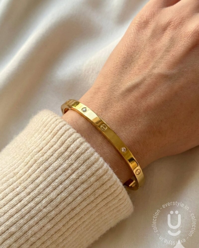 Anti-Tarnish Gold Open Bangle Size Small