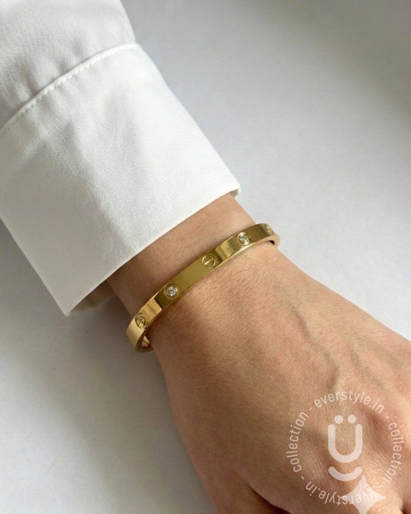 Anti-Tarnish Gold Open Bangle Size Small