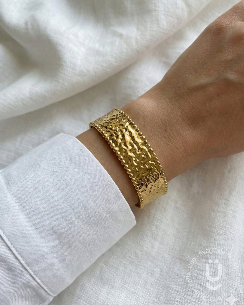 Anti-Tarnish Gold Open Bangle Size Medium