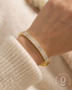 Anti-Tarnish Gold Open Bangle Size Small