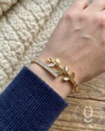 Anti-Tarnish Gold Open Bangle Size Medium