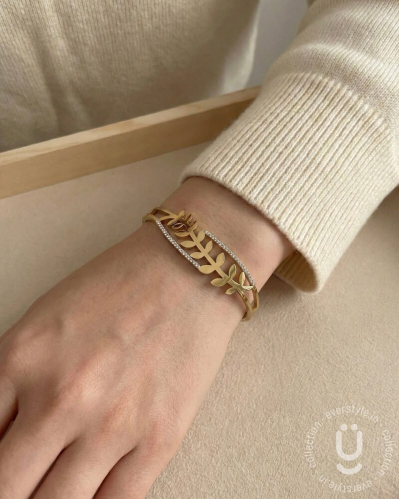 Anti-Tarnish Gold Open Bangle Size Medium