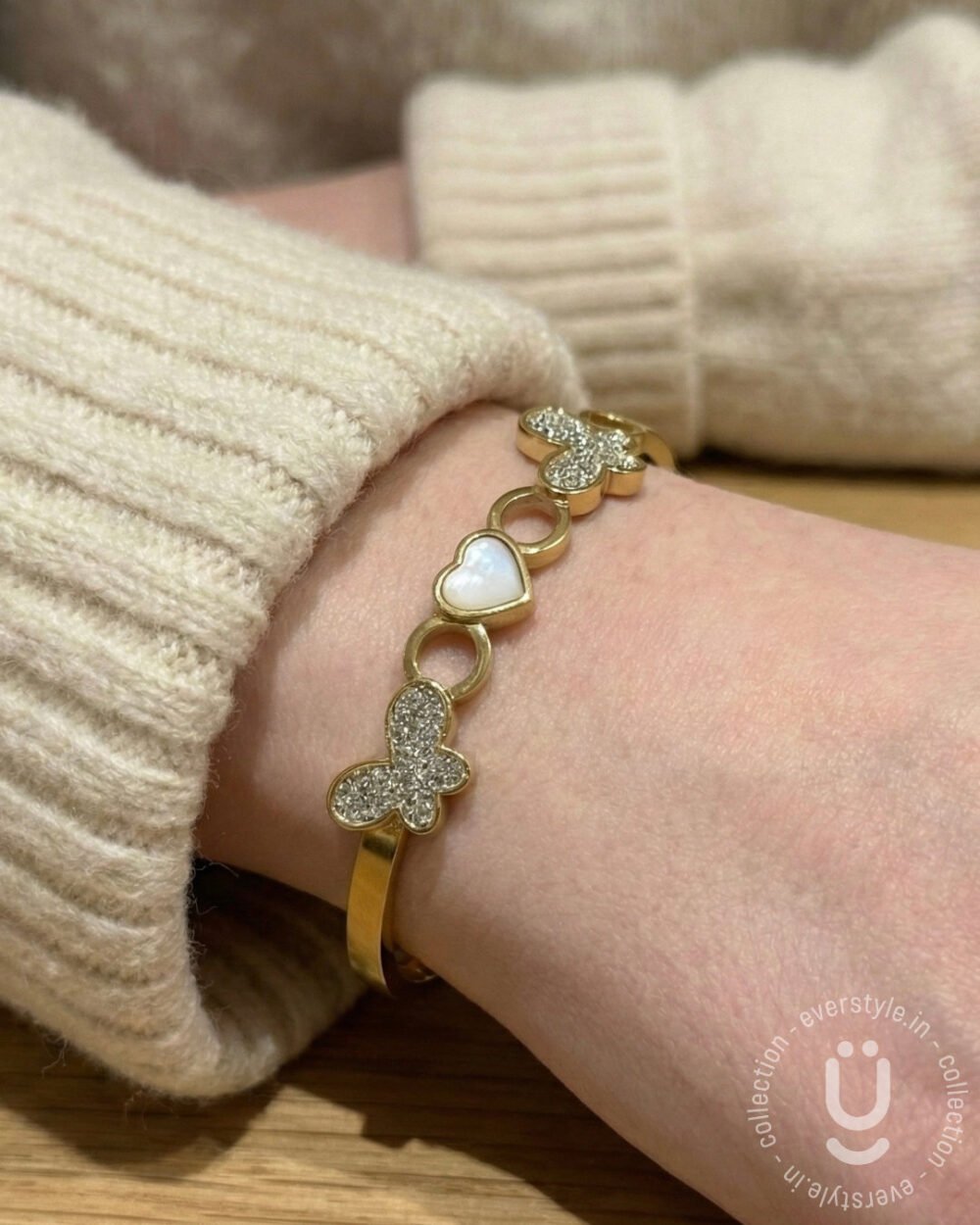 Anti-Tarnish Gold Open Bangle Size Medium
