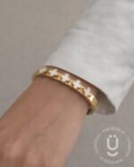 Anti-Tarnish Gold Open Bangle Size Medium
