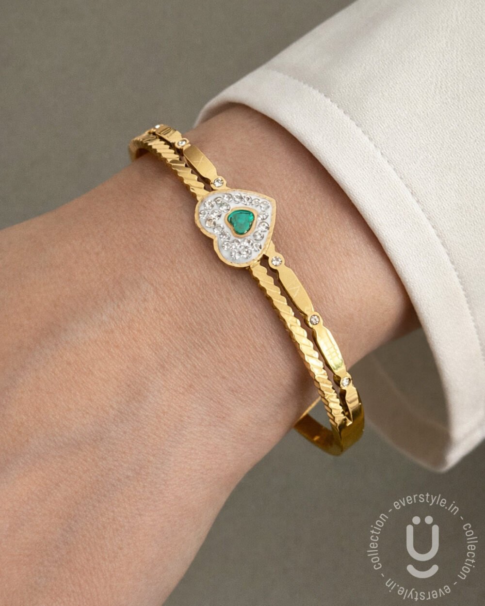 Anti-Tarnish Gold Open Bangle Size Medium