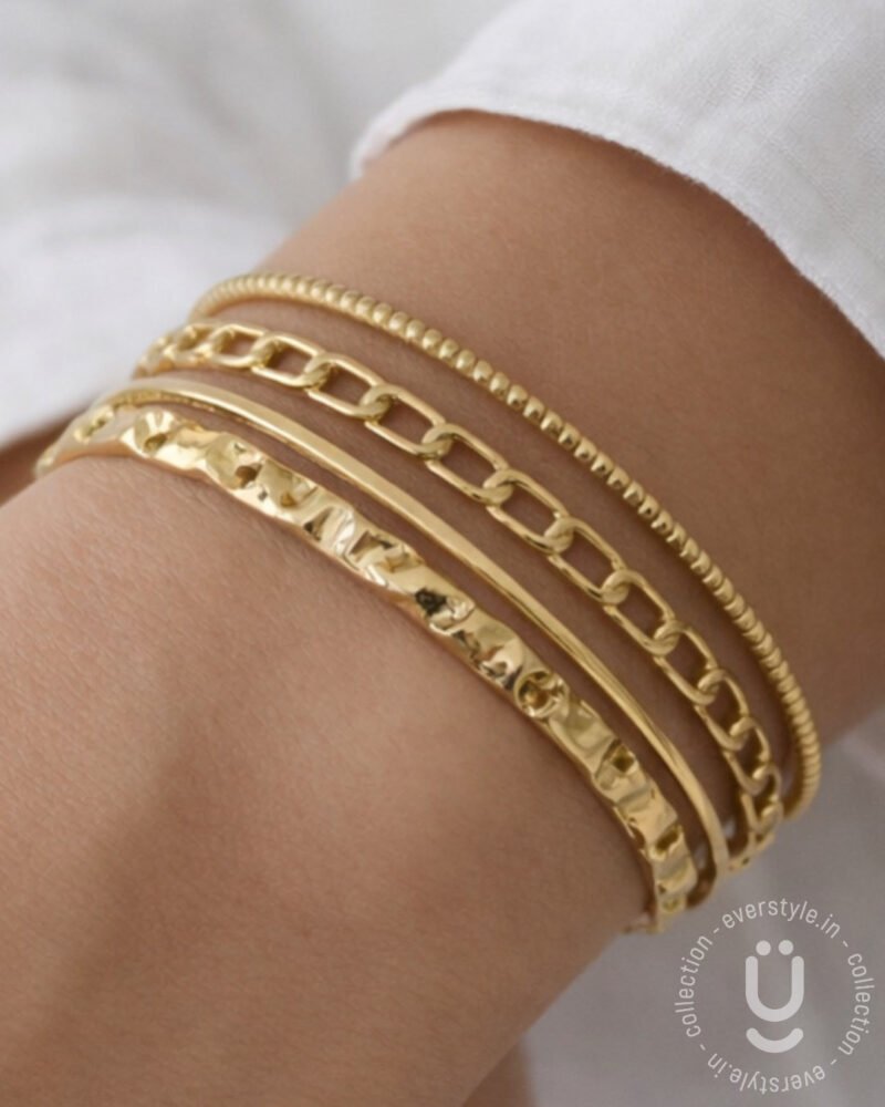 Anti-Tarnish Gold Open Bangle Size Medium
