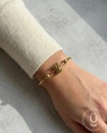 Anti-Tarnish Gold Open Bangle Size Medium