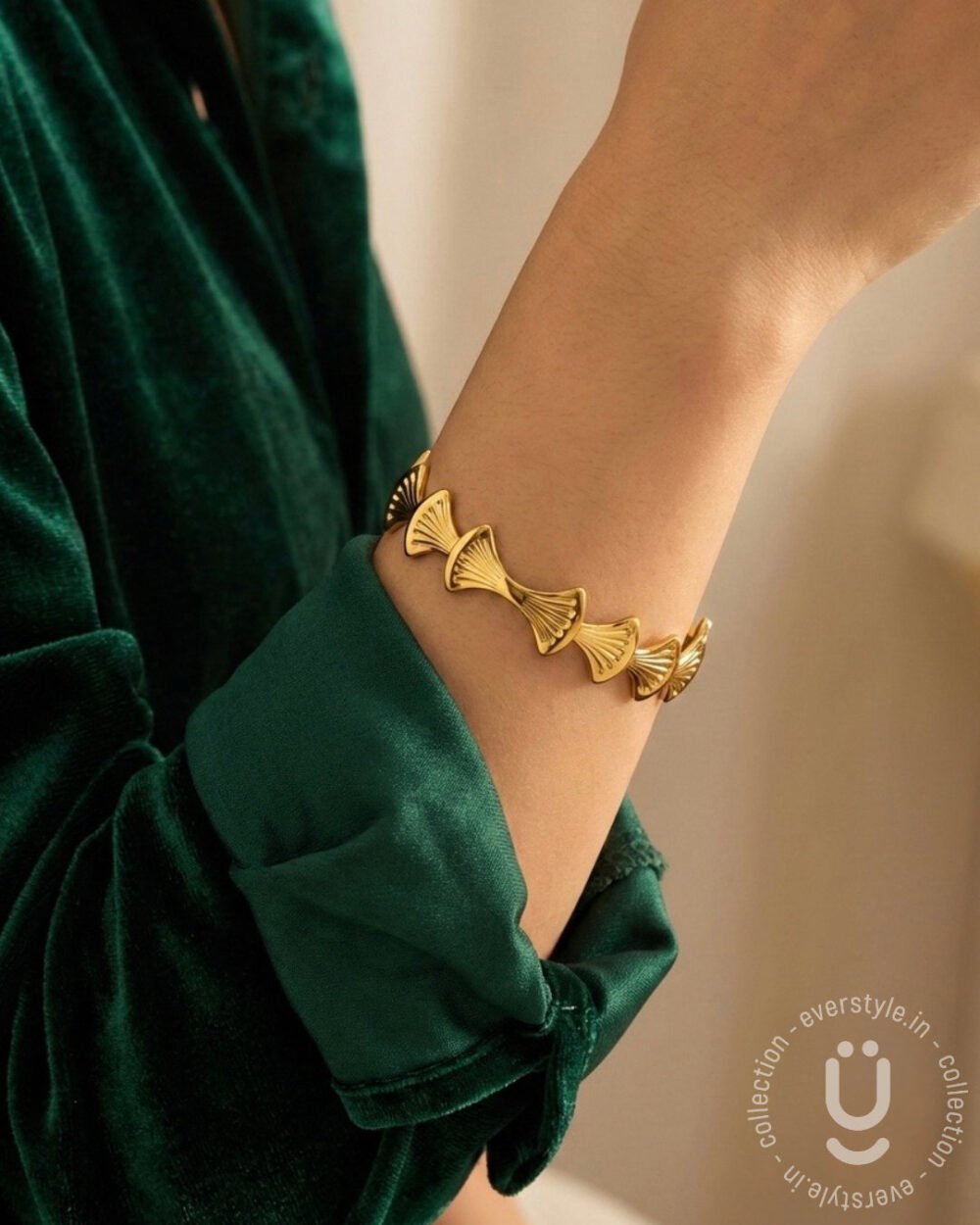 Anti-Tarnish Gold Open Bangle Size Medium