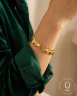 Anti-Tarnish Gold Open Bangle Size Medium