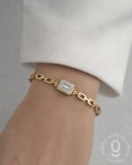 Anti-Tarnish Gold Open Bangle Size Medium