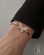 Anti-Tarnish Rose Gold Open Bangle Size small