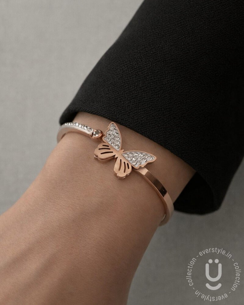 Anti-Tarnish Rose Gold Open Bangle Size small
