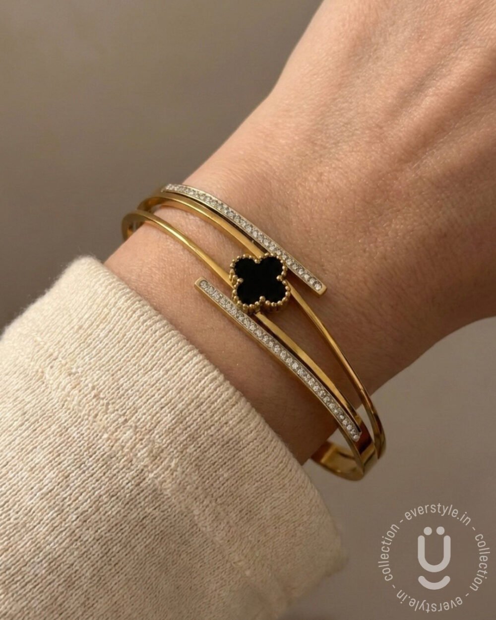Anti-Tarnish Gold Open Bangle Size Medium