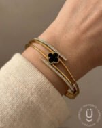 Anti-Tarnish Gold Open Bangle Size Medium