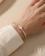 Anti-Tarnish Rose Gold Open Bangle Size Small