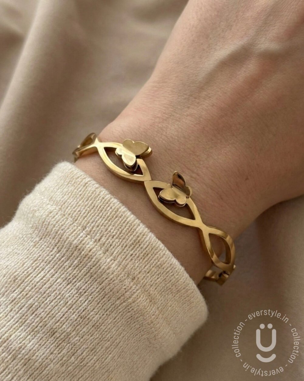 Anti-Tarnish Rose Gold Open Bangle Size Medium