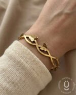 Anti-Tarnish Rose Gold Open Bangle Size Medium