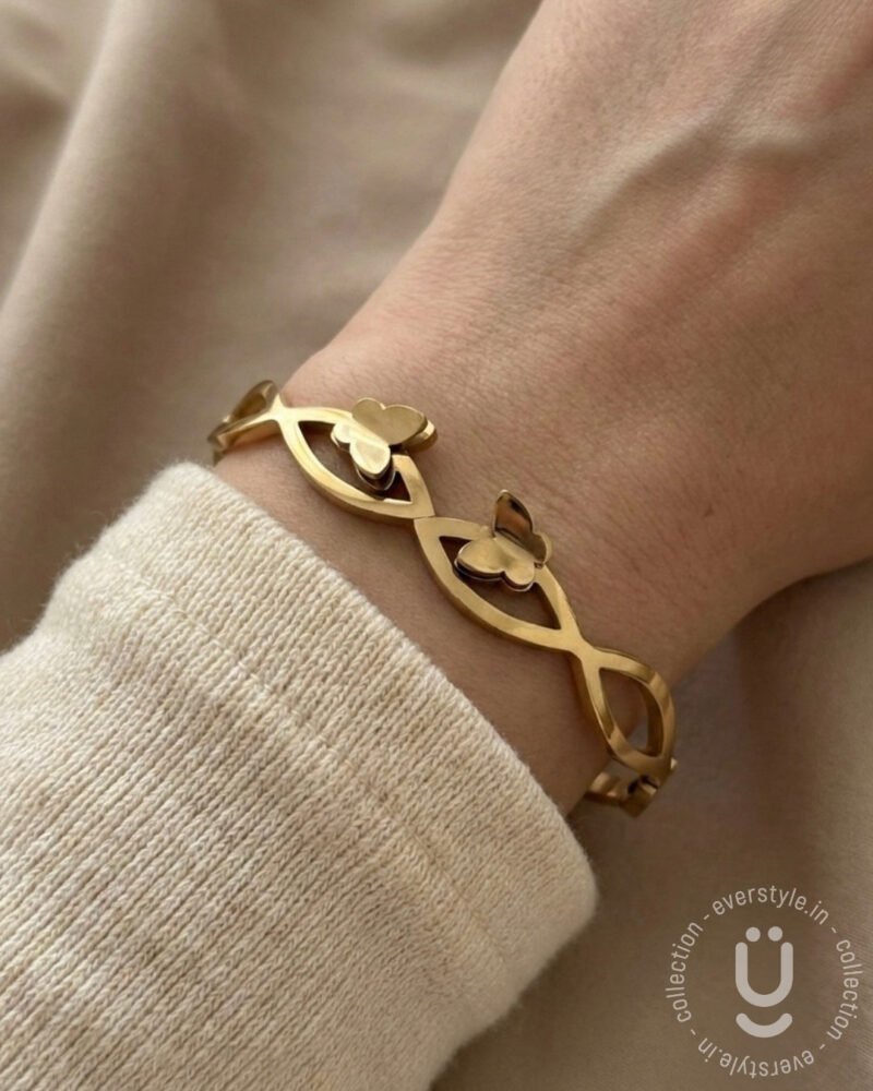 Anti-Tarnish Rose Gold Open Bangle Size Medium