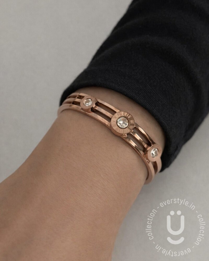 Anti-Tarnish Rose Gold Open Bangle Size Small