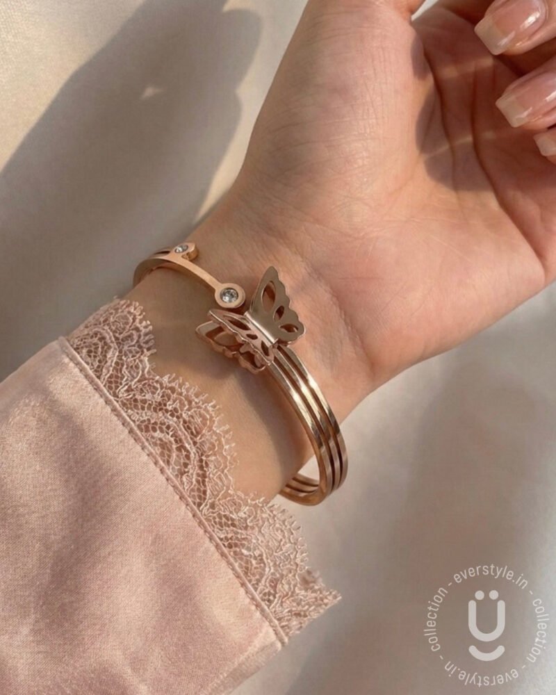 Anti-Tarnish Rose Gold Open Bangle Size Small