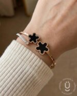 Anti-Tarnish Rose Gold Open Bangle Size Small