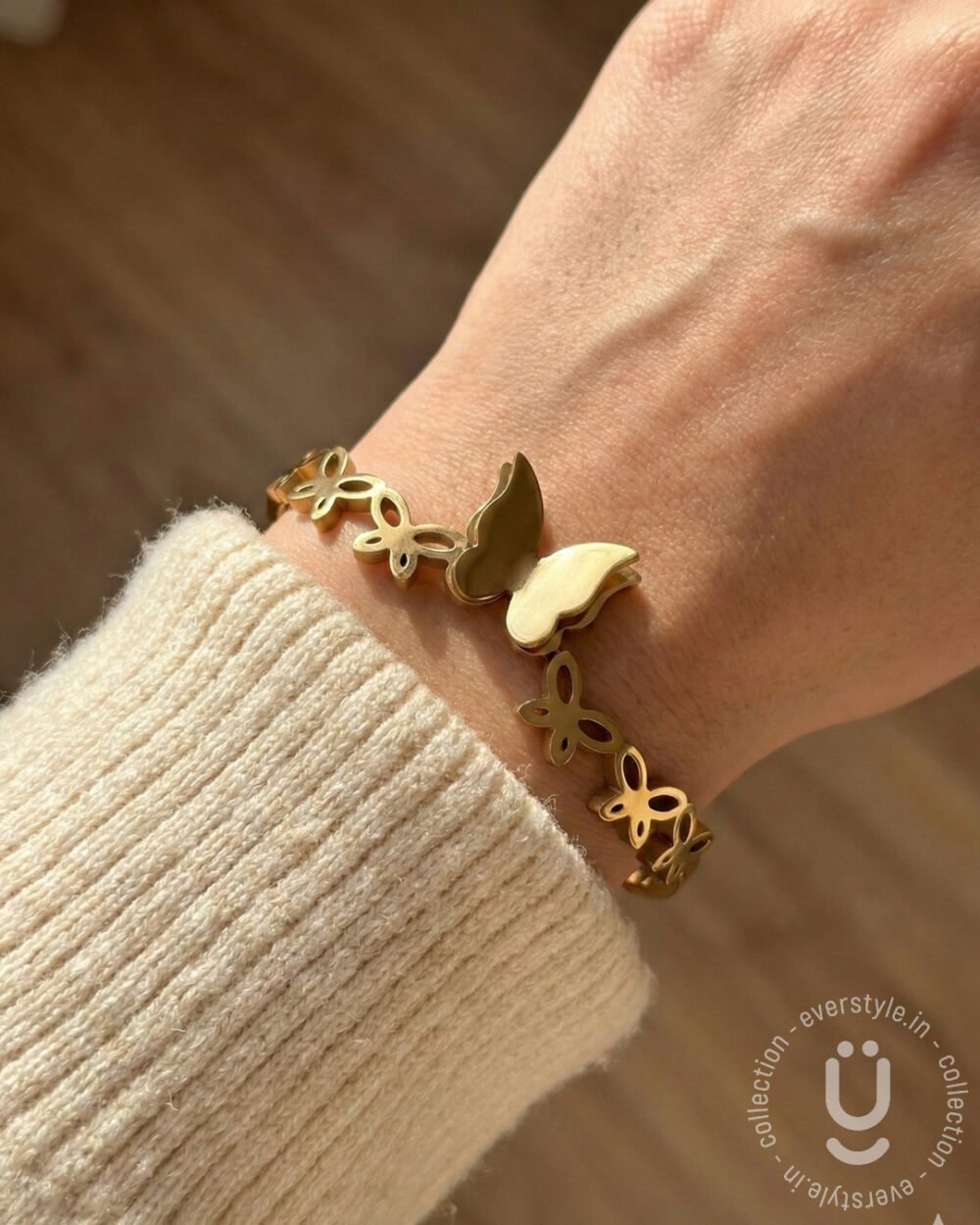 Anti-Tarnish Rose Gold Open Bangle Size Small