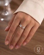 Anti-Tarnish Gold Stone Finger Ring With Adjustable Size