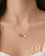 Anti-Tarnish Gold Double Heart Necklace