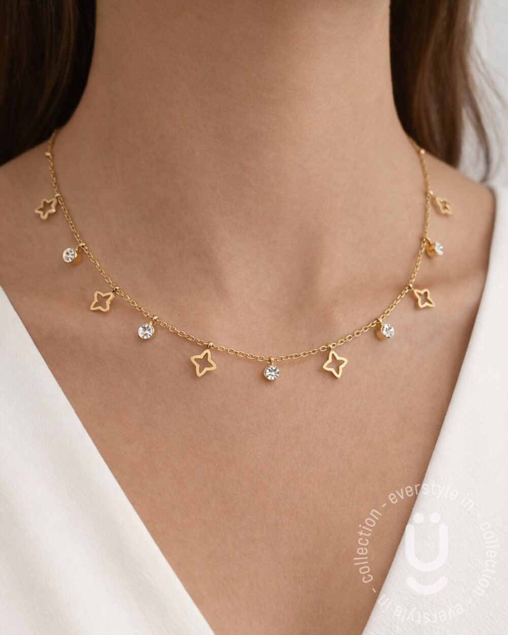 Anti-Tarnish Gold Charms Necklace
