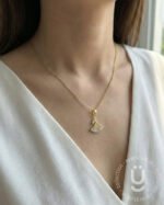 Anti-Tarnish Gold Stone Pendant Necklace