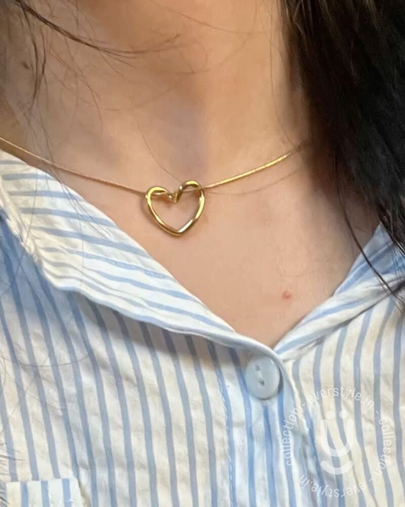 Anti-Tarnish Gold Heart Pendant Necklace